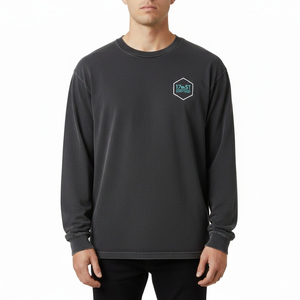 17th Street Surf Shop Long Sleeve T Shirt Men's‎ 2XL Black Locally Grown Graphic